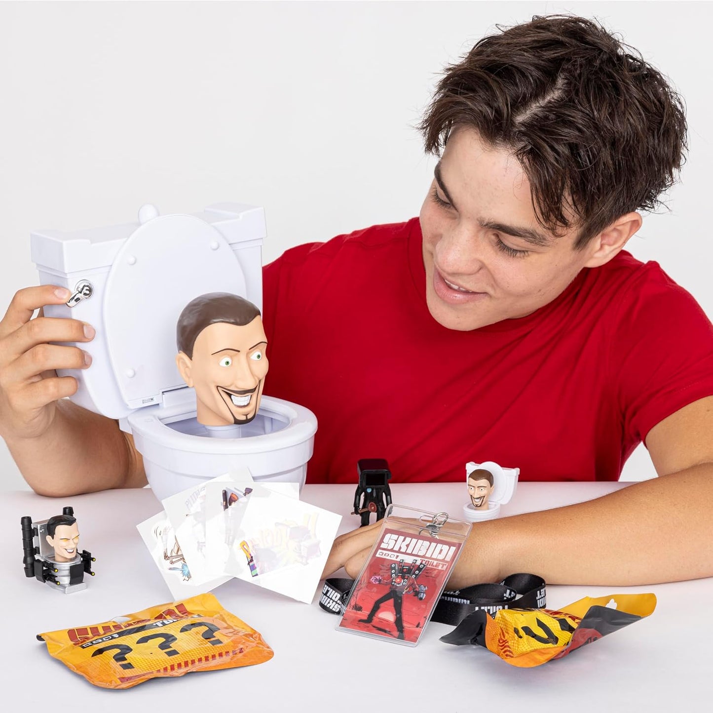 SKIBIDI TOILET Mystery Set, Collectible Action Figure Toy for Boys and Girls 13+, Spring-Loaded Pop-Up Head, Try-Me Flushing Sound, Interactive Surprise Figures, Tabletop Fun