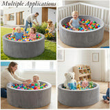 Foam Ball Pit for Toddlers 90cm Round Baby Ball Pool with Memory Foam, Soft Playpen Indoor Outdoor Kids Playground, Balls Not Included, Ages 6 Months+