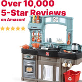 Step2 Best Chefs Kitchen Refresh, Interactive Roleplay Kitchen Set with Lights Sounds Accessories, Pretend Cooking Toy for Kids Boys and Girls Age 2 to 6, Multicolor