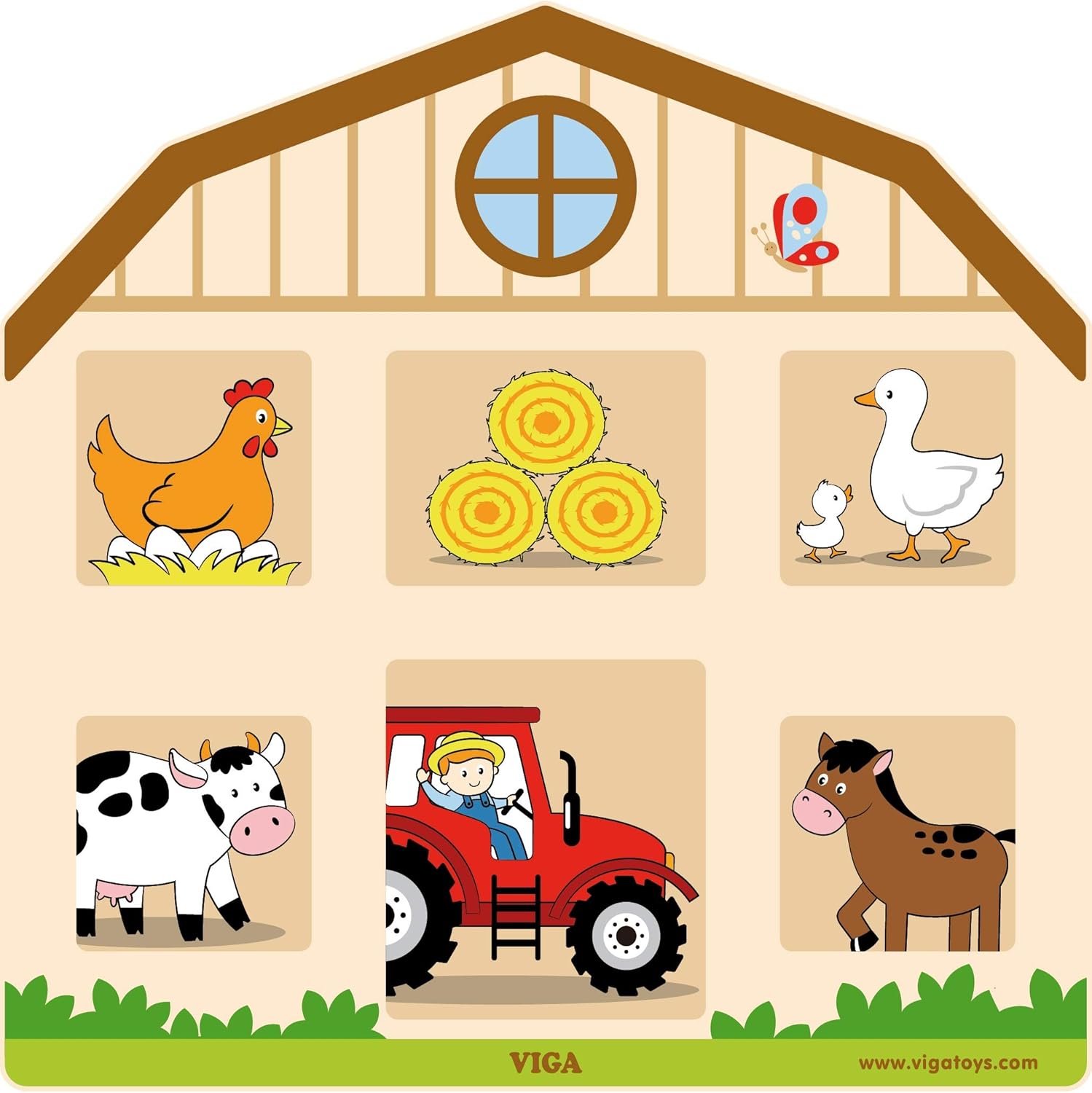 Viga Locking & Unlocking Wall Toy, Montessori Wooden Sensory Board, Fine Motor Skills & Problem-Solving, Eco-Friendly & Non-Toxic, Durable Wall-Mounted Activity for Toddlers 18M+