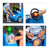 Step2 Whisper Ride II, Single Seater Kids Push Car, Easy to Store Ride On Toy with Seatbelt, Horn and Storage Trunk, Suitable for Children both Boys and Girls Aged 18m and Above, Blue, Pink
