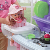 Step2 Little Bakers Kitchen 825100, Kids Pretend Play Kitchen with Accessories, Electronic Stove Sounds, Built-in Doll Seat, Granite Countertop, Ages 2+