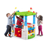 Step2 WonderBall Fun House Playhouse 853900, Kids Indoor & Outdoor Playhouse with Ball Maze, Flipper Game, Dutch Door & 20 Play Balls, Multi-Colour, Ages 18M+