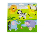 Viga Wild Animals, 9 Piece Jigsaw Puzzle, Montessori Wooden Toy, Develops Sensory, Cognitive & Fine Motor Skills, Non-Toxic & Eco-friendly Kids Educational Toy, Suitable for Boys and Girls Aged 18M+