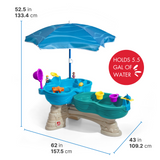 Step2 Spill & Splash Seaway Water Table with Umbrella, Outdoor Water Table and Activity Toy with 10 Piece Accessories, Backyard Garden STEM Toy Suitable for Children both Boys and Girls Aged 1.5+