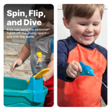 Step2 Spill & Splash Seaway Water Table with Umbrella, Outdoor Water Table and Activity Toy with 10 Piece Accessories, Backyard Garden STEM Toy Suitable for Children both Boys and Girls Aged 1.5+