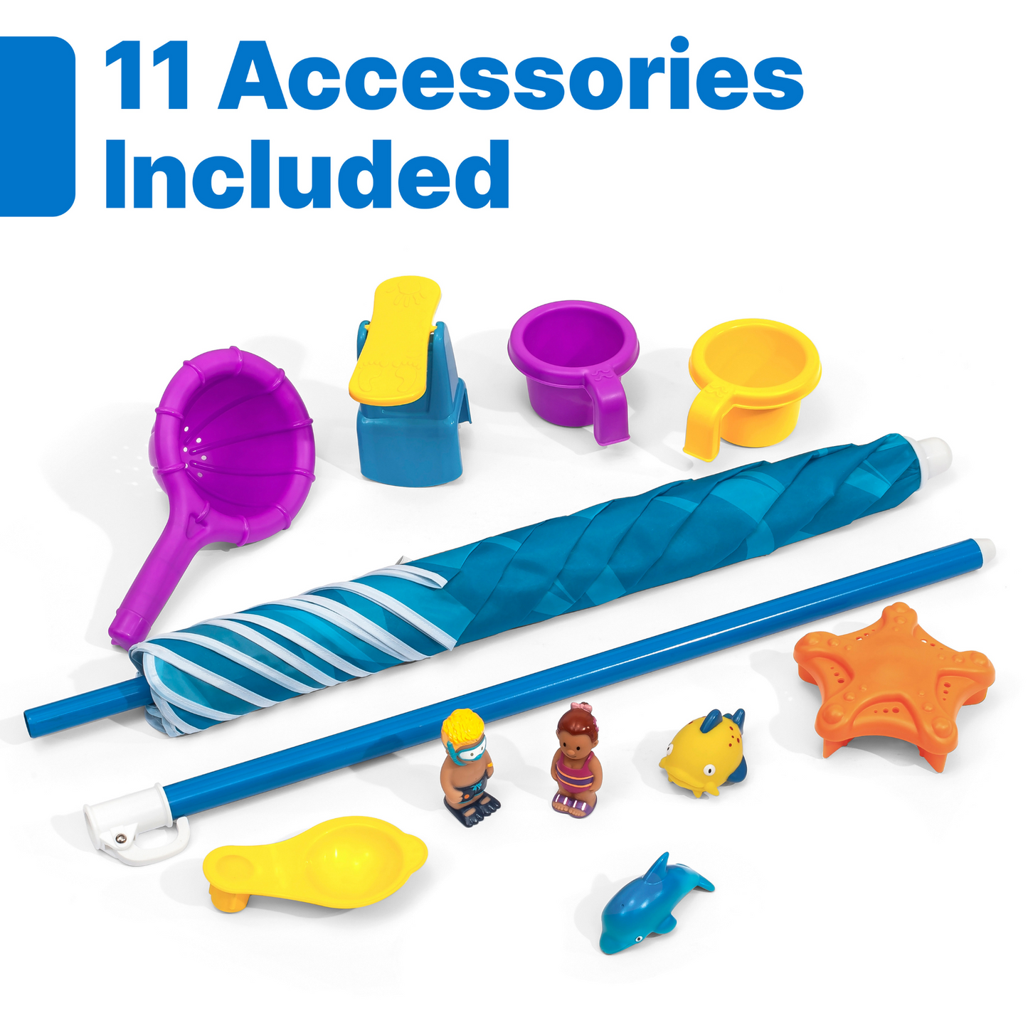 Step2 Spill & Splash Seaway Water Table with Umbrella, Outdoor Water Table and Activity Toy with 10 Piece Accessories, Backyard Garden STEM Toy Suitable for Children both Boys and Girls Aged 1.5+