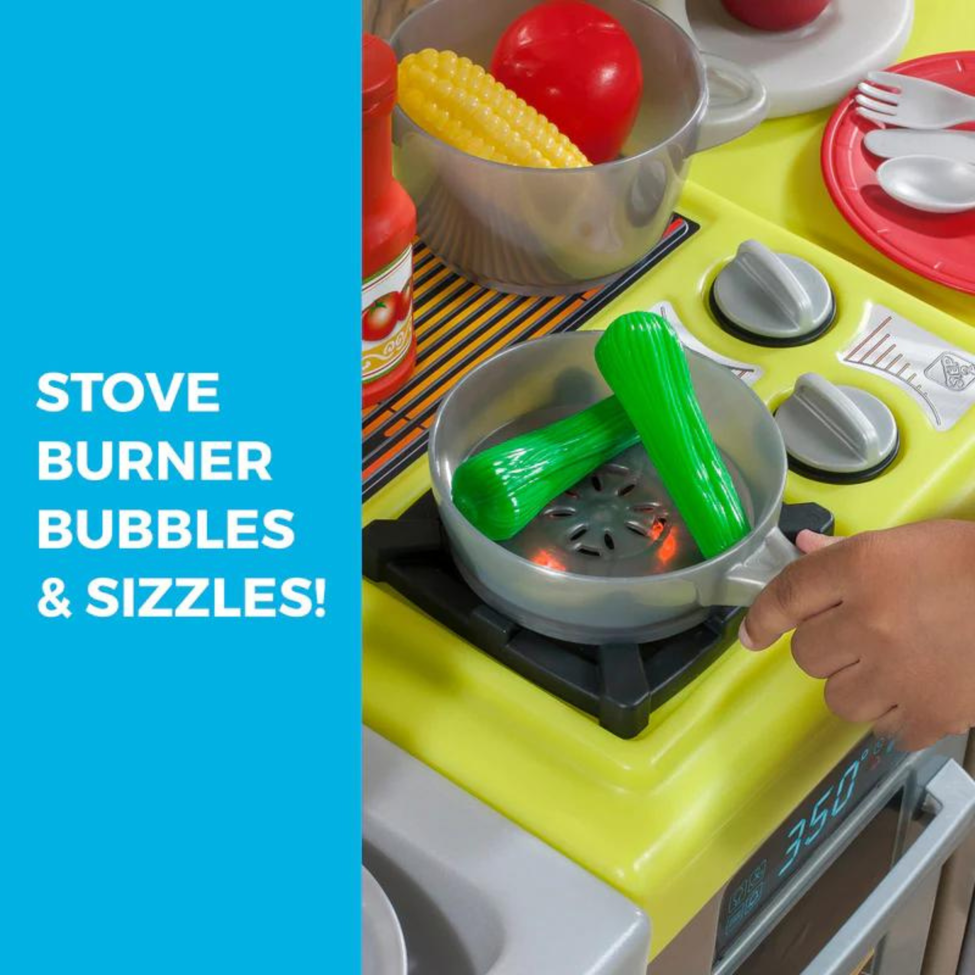 Step2 Contemporary Chef Kitchen, Kitchen Playset with 25 Piece Accessories Including Pots and Pans, Folk and Spoon, Indoor and Outdoor Roleplay ToySuitable for Children both Boys and Girls Aged 2+