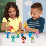 Sesame Street Neighborhood Friends Deluxe Pack, 3-Inch Poseable Action Figures, 10 Pack Collectible Toy Includes Elmo, Cookie Monster, Big Bird and More, Offically Licensed by Just Play for Kids  2+