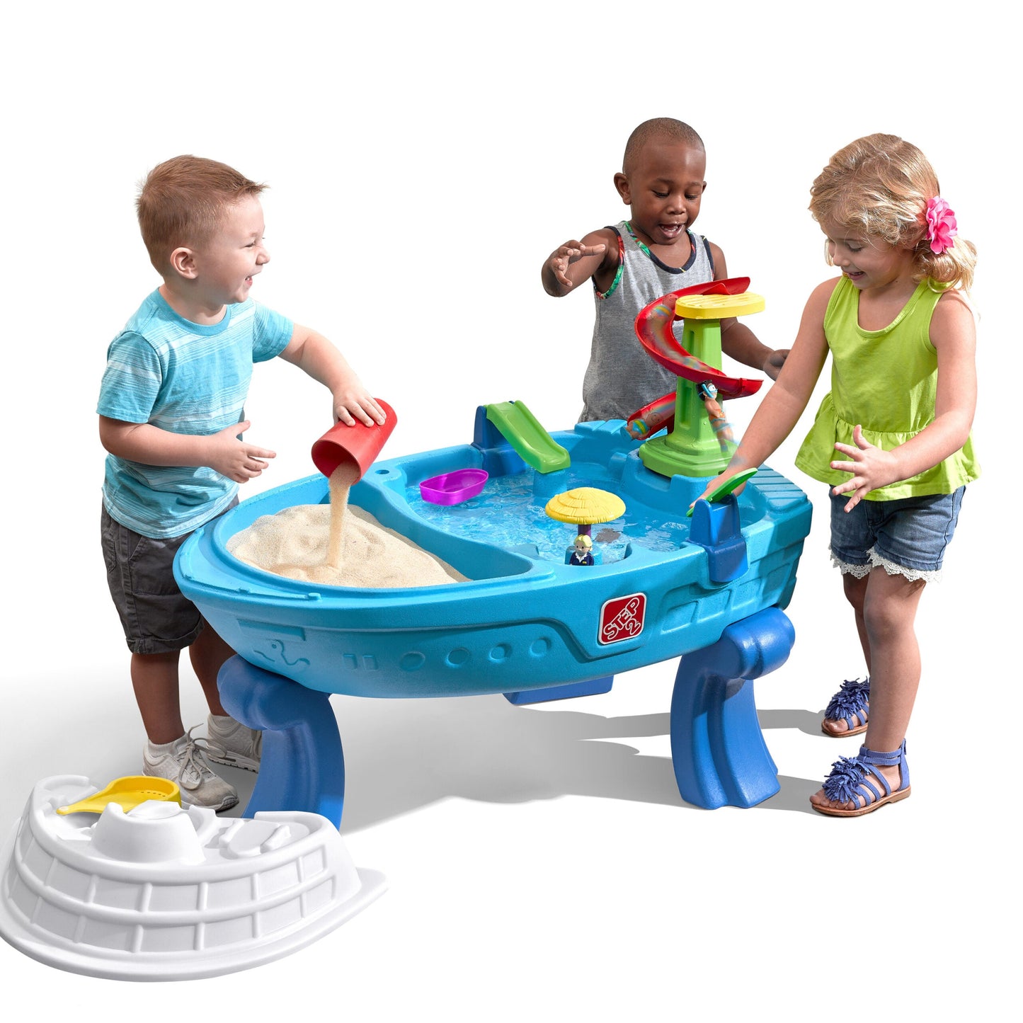 Step2 Fiesta Cruise Sand & Water Table, Indoor and Outdoor Sand and Water Table, Sensory Playset, Activity Toy with10 Piece Accessories, STEM Toy and Activity Centre, Suitable for Children Aged 2+