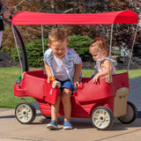 Step2 All Around Canopy Wagon 822700, Red, Kids Ride-On Pull Wagon with Canopy, Toddlers & Preschoolers
