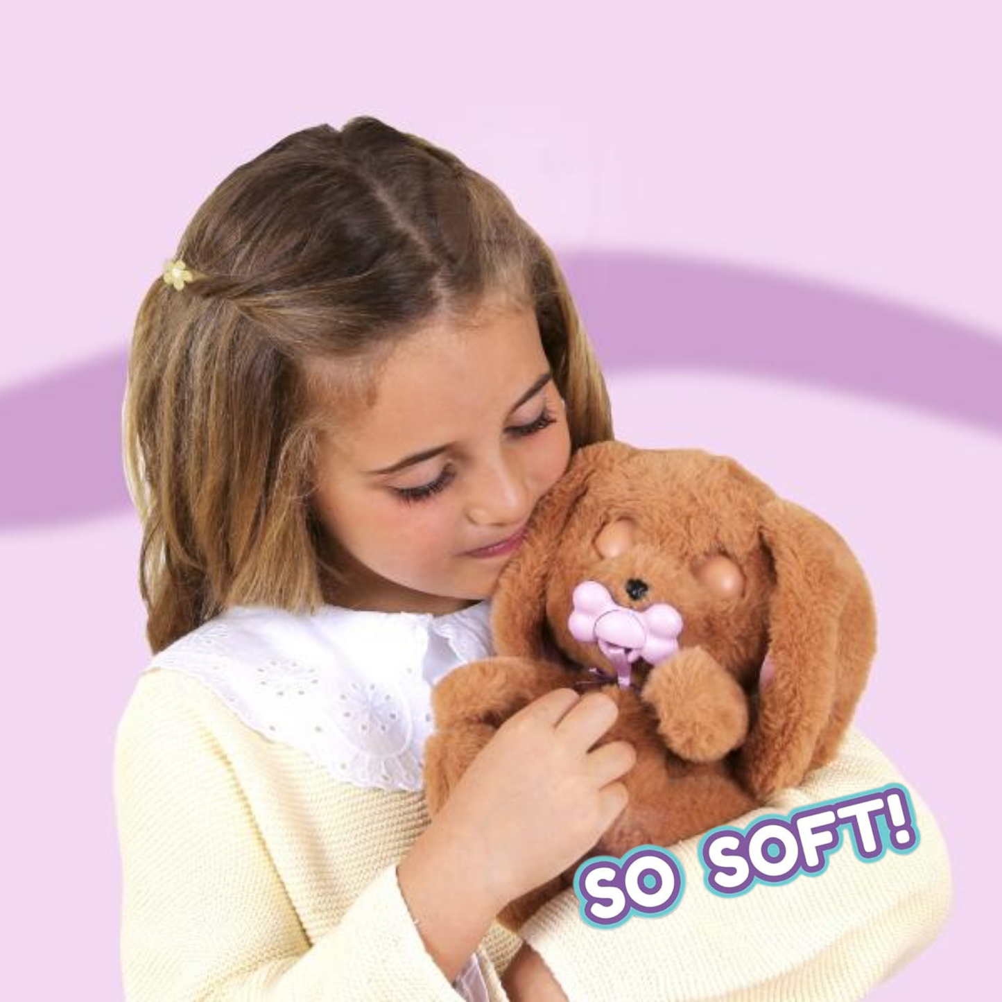 BABY PAWS Sleeping Puppies, Cocker Spaniel, 9.5 Inch Interactive Plush Toy Puppy with Carry Bag, Kids Pretend Play Toy with Sound Effects, Suitable for Both Boys and Girls Aged 18m+