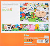 Viga Farm Set, 48 Piece Jigsaw Puzzle, Montessori Wooden Toy, Develops Sensory, Cognitive & Fine Motor Skills, Non-Toxic & Eco-friendly Kids Educational Toy, Suitable for Boys and Girls Aged 2Y+