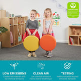 SoftScape Round Floor Cushions 15 Inch 6 Piece Set, Kids Flexible Seating with Handles and Non Slip Base, Foam Classroom and Playroom Floor Pillows, Ages 2+