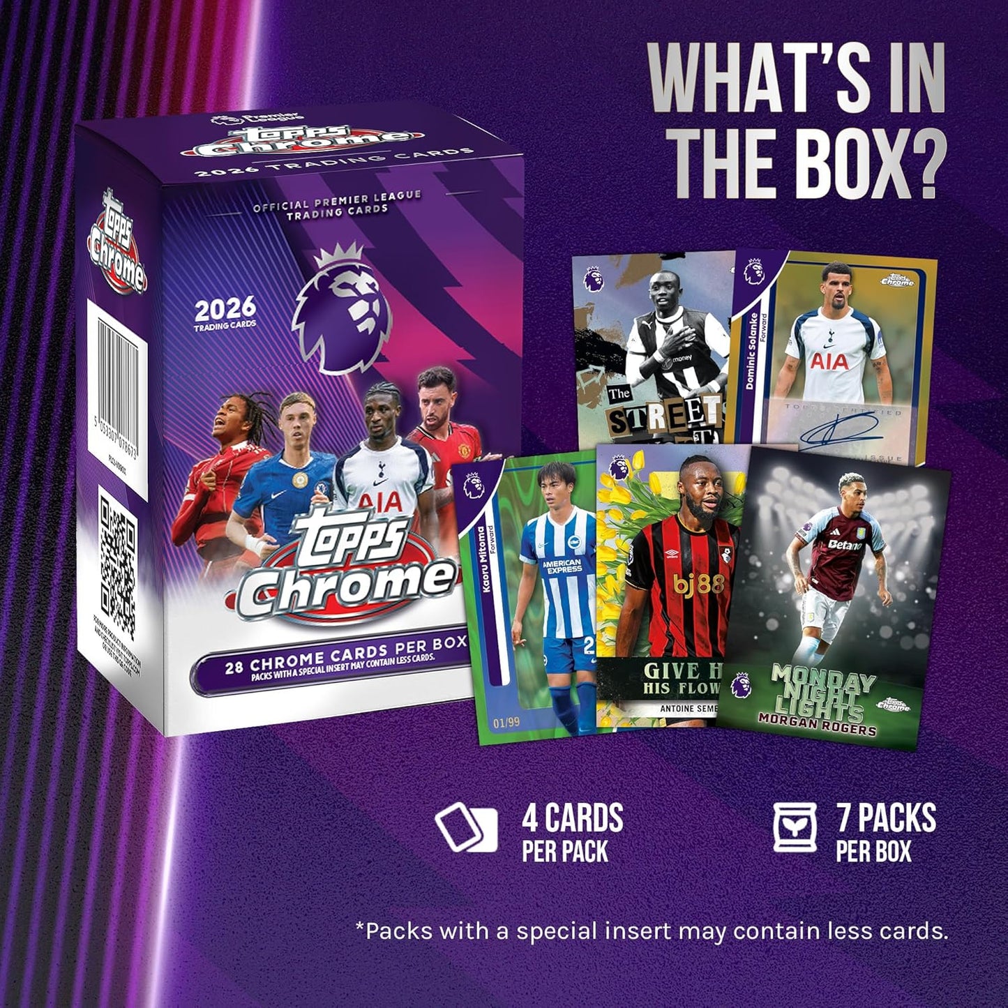 2026 Topps Chrome Premier League Soccer Value Box Factory Sealed Trading Cards