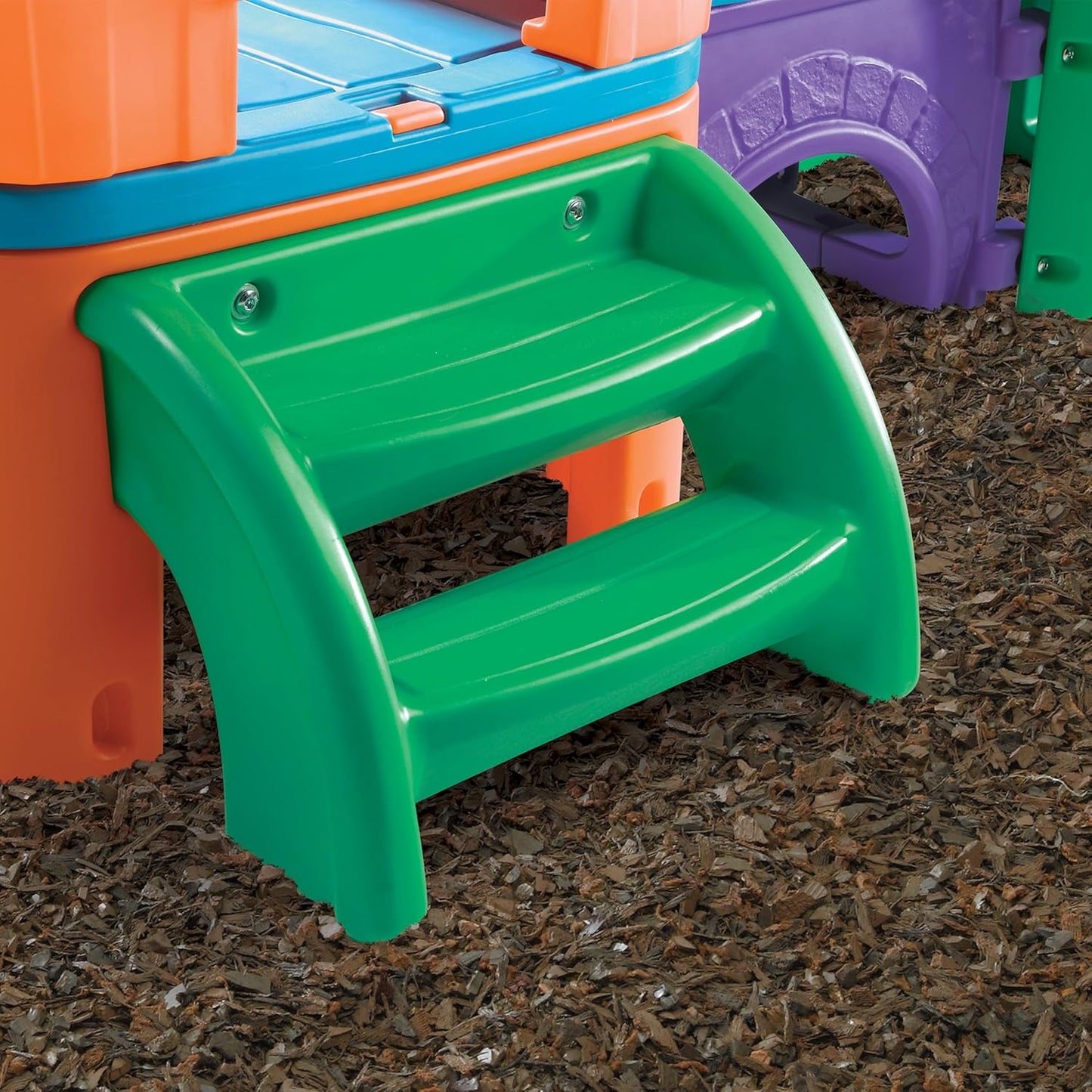 Step2 Clubhouse Climber (Brights) Outdoor Playset for Kids 2–6, Dual Slides, Climbing Ladder, Crawl Tunnel & Look-Out Tower, Play Sets & Playground Equipment