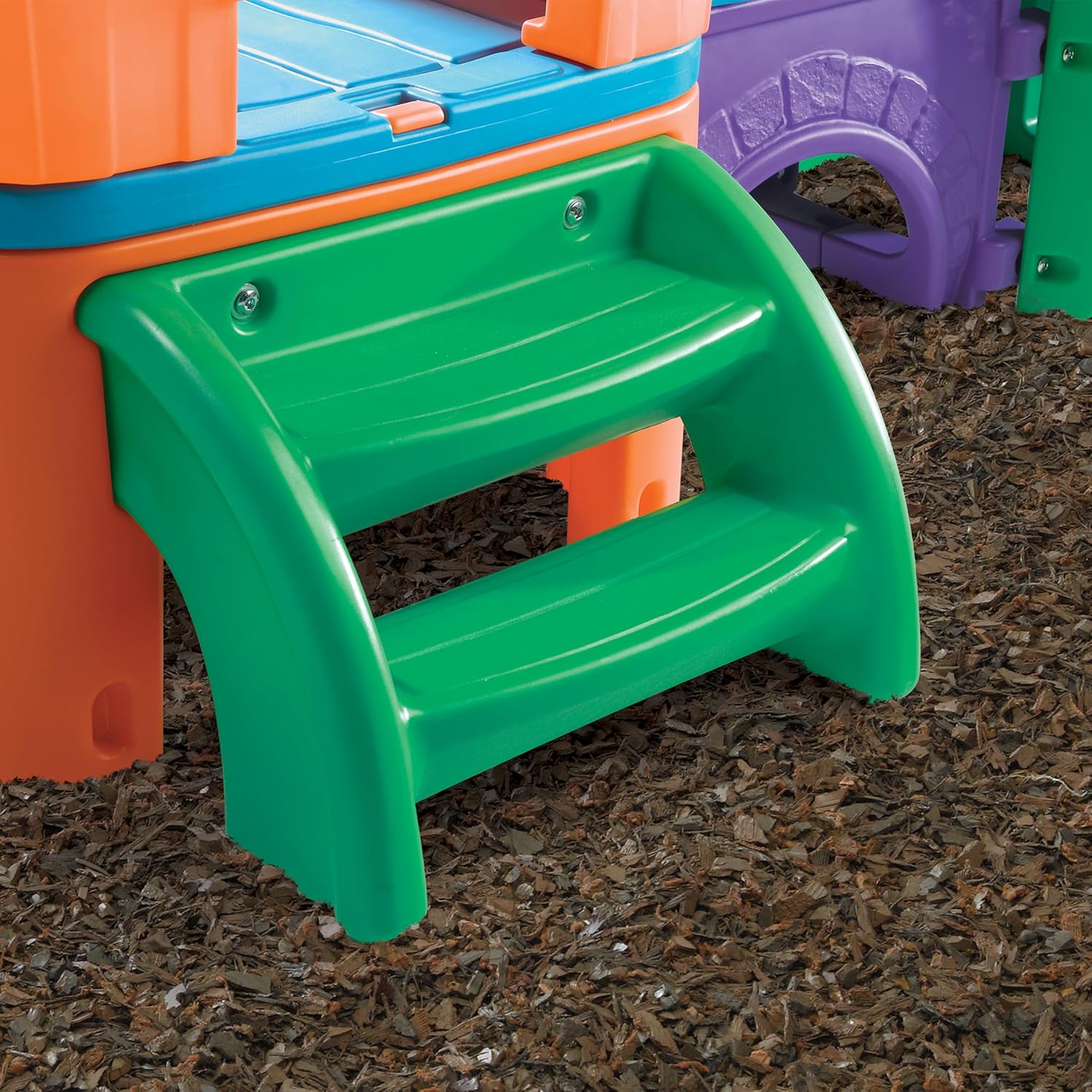 Step2 Clubhouse Climber (Brights) Outdoor Playset for Kids 2–6, Dual Slides, Climbing Ladder, Crawl Tunnel & Look-Out Tower, Play Sets & Playground Equipment