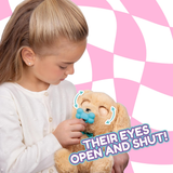 BABY PAWS Sleeping Puppies, Labrador, 9.5 Inch Interactive Plush Toy Puppy with Carry Bag, Kids Pretend Play Toy with Sound Effects, Suitable for Both Boys and Girls Aged 3+