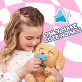 BABY PAWS Sleeping Puppies, Labrador, 9.5 Inch Interactive Plush Toy Puppy with Carry Bag, Kids Pretend Play Toy with Sound Effects, Suitable for Both Boys and Girls Aged 3+
