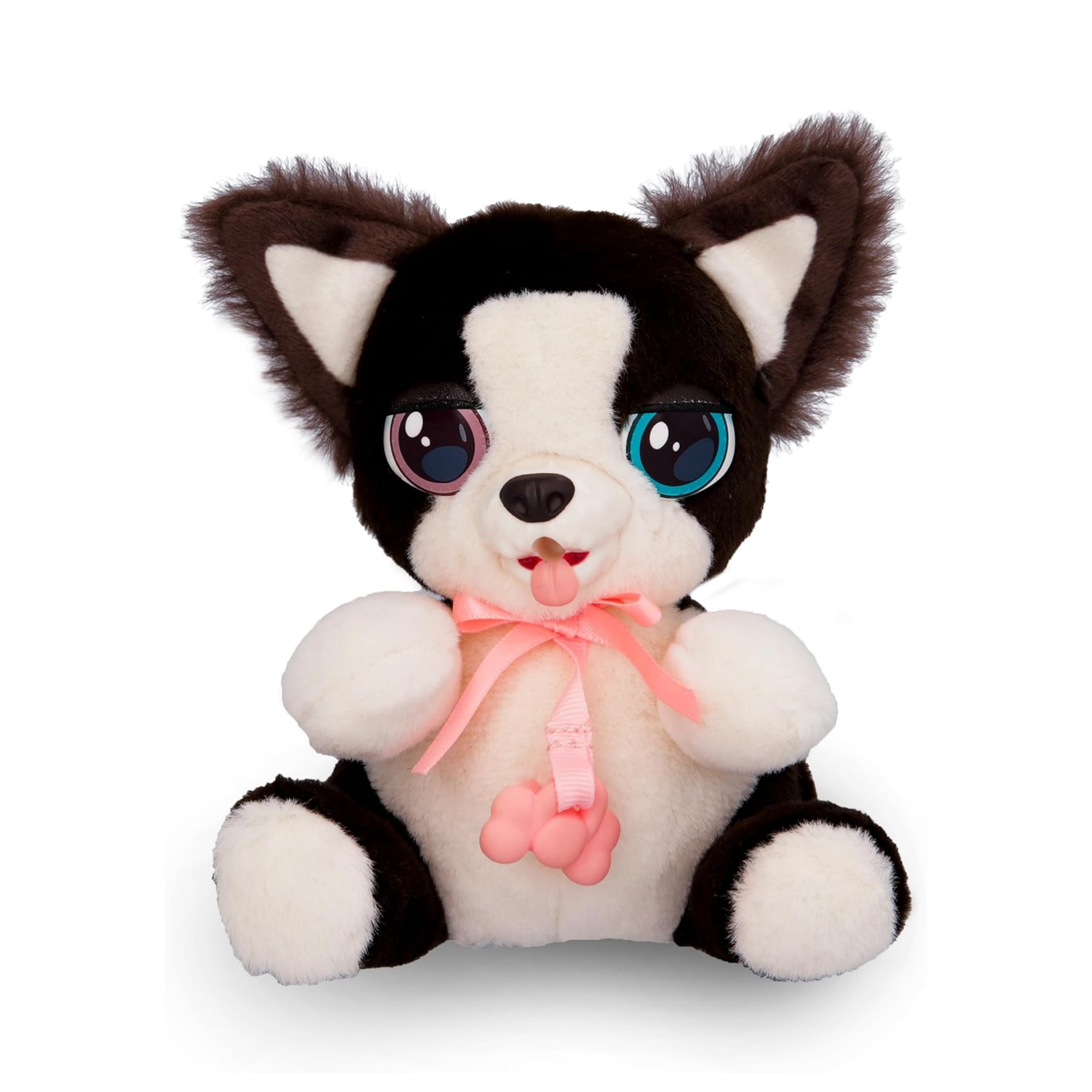 BABY PAWS Mini Puppies, Border Collie, 5 Inch Interactive Plush Toy Puppy with Carry Bag, Kids Pretend Play Toy with Sound Effects, Suitable for Both Boys and Girls Aged 3+