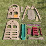 Step2 Naturally Playful Playhouse Climber, Swing Extension, Playhouse + Slide + Swings, Outdoor Playset for Kids 3+