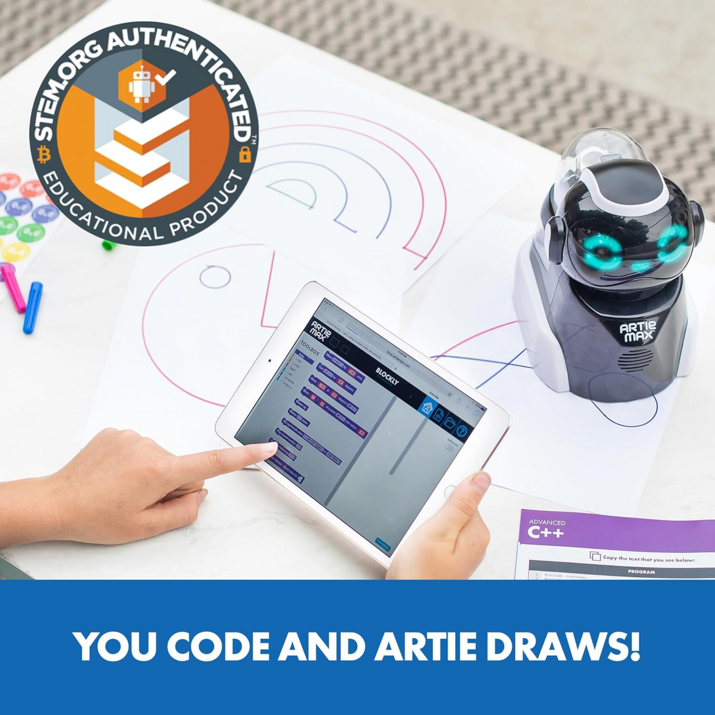 Learning Resources Artie Max The Coding Robot, Teaches 5 Coding Languages Through Drawing, STEM Educational Toy for Ages 8 and Up