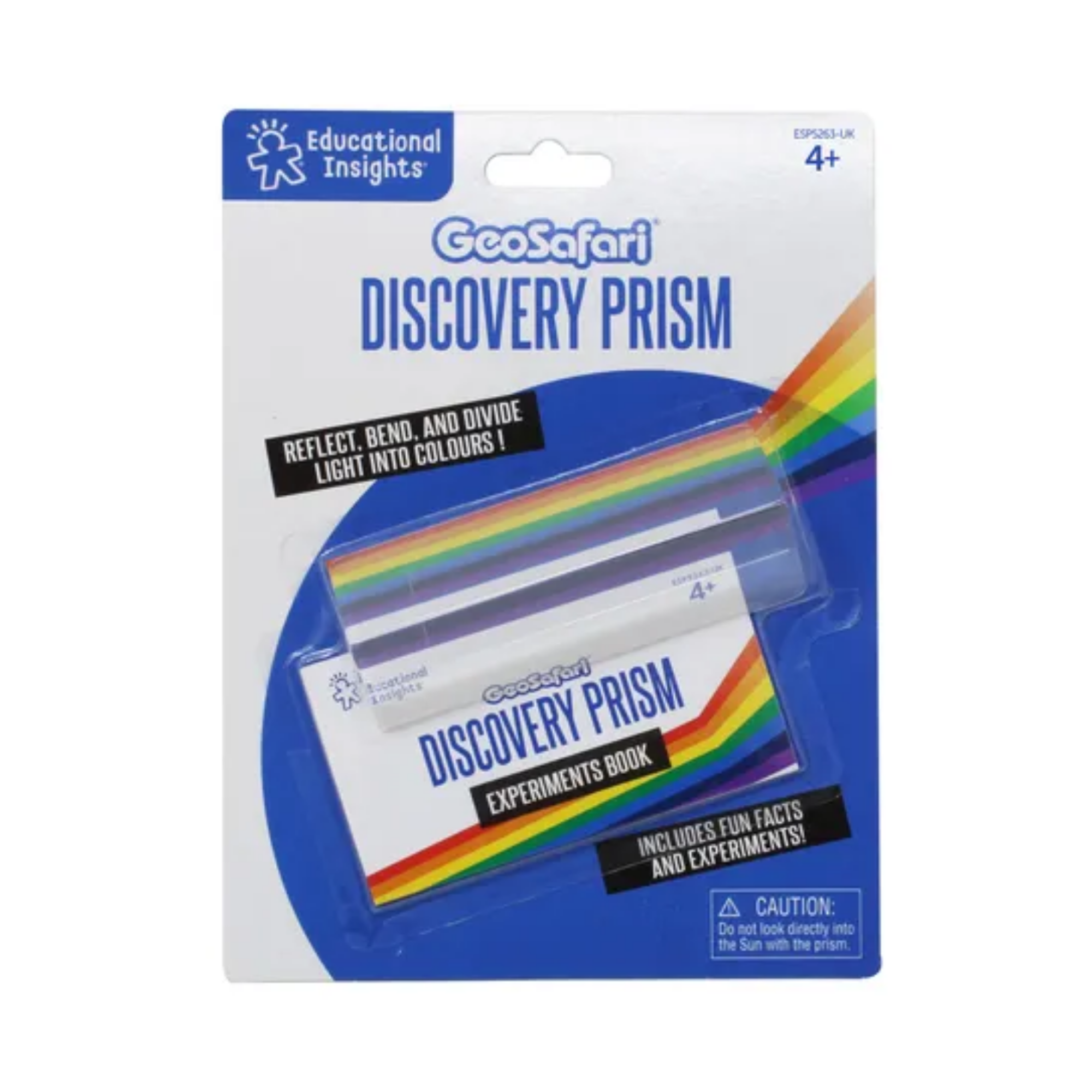 Learning Resources Discovery Prism, 10cm Optical Science Prism for Kids, Splits White Light into a Spectrum, Includes Activity Guide, Ages 8+