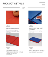 Supreme Fold Daycare Rest Mat 45 x 19 x 1 Inch, Foam Nap Mat for Kids Preschool Sleeping Mat, Waterproof Portable Sleeping Pad, Blue Grey, Ages 2+