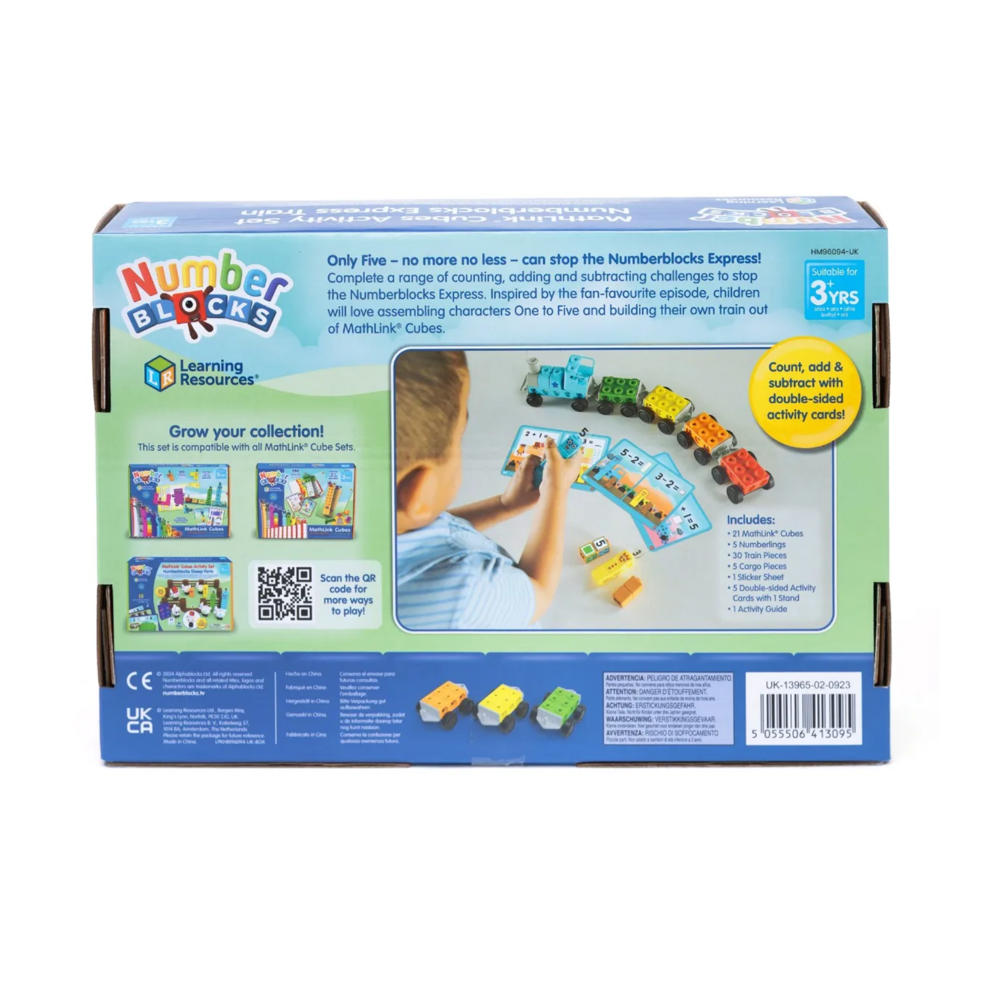 Learning Resources MathLink Cubes Numberblocks Express Train Activity Set, Buildable Number Train Toy with Maths Activities, Ages 3+