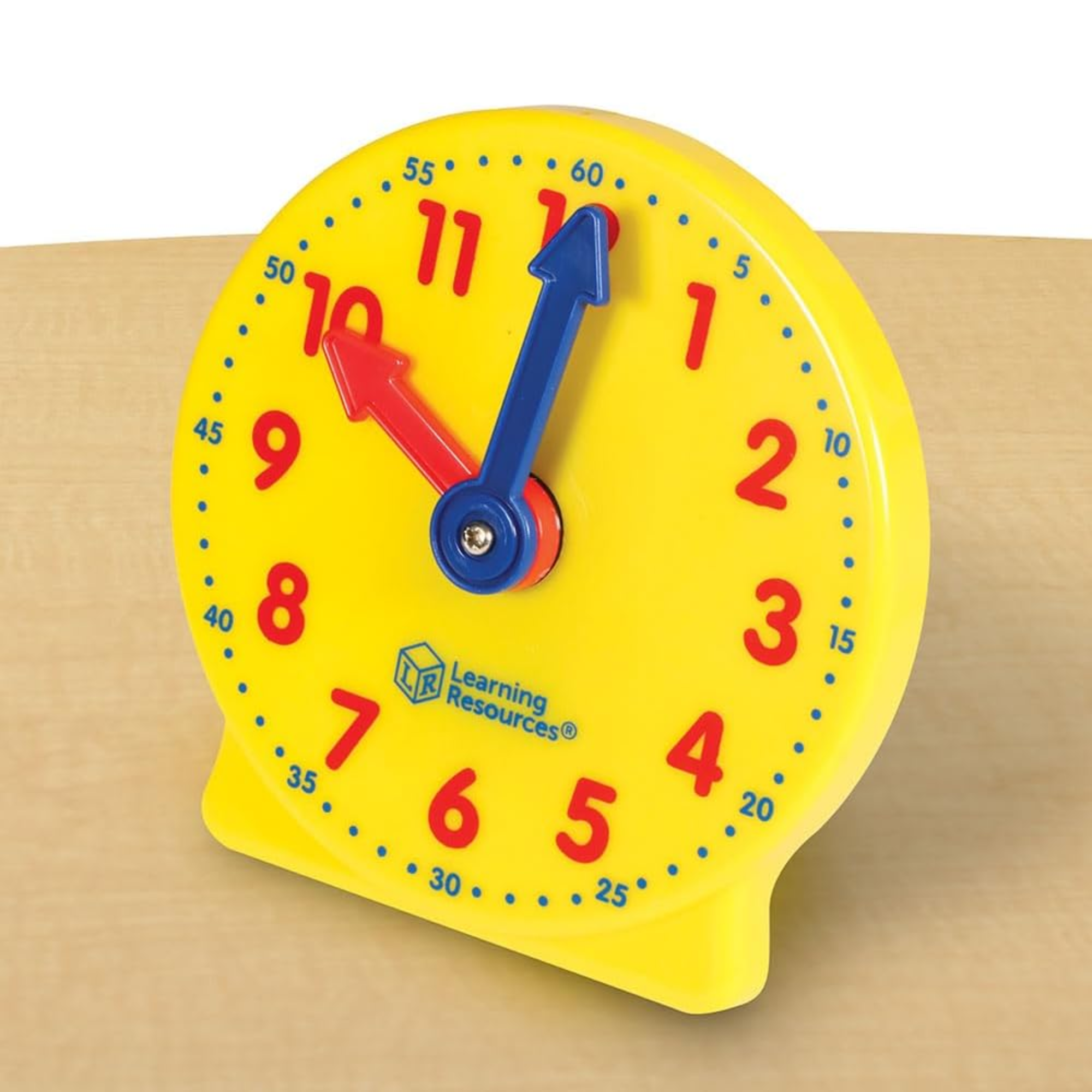Learning Resources Big Time Mini Clock, 4 Inch Geared Teaching Clock with Color-Coded Hands, Time-Telling Educational Tool for Ages 5 and Up