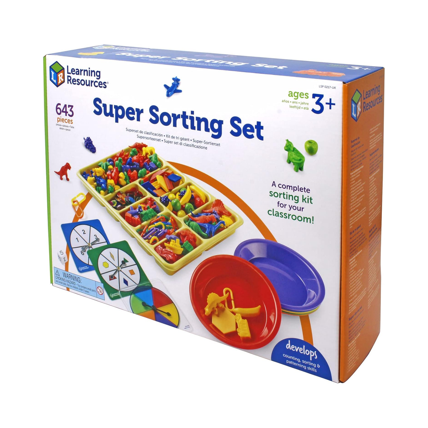 Learning Resources The Original Super Sorting Set, 600+ Pieces, Includes Sorting Bowls & Tray, Ideal for Early Maths, Counting & Classification, Classroom & Home Learning, Ages 3+