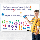Learning Resources Magnetic Punctuation Demonstration Set, 40 Jumbo Magnetic Punctuation Marks for Whiteboard Use, Ideal for Classroom SPaG Practice, Ages 5 to 9