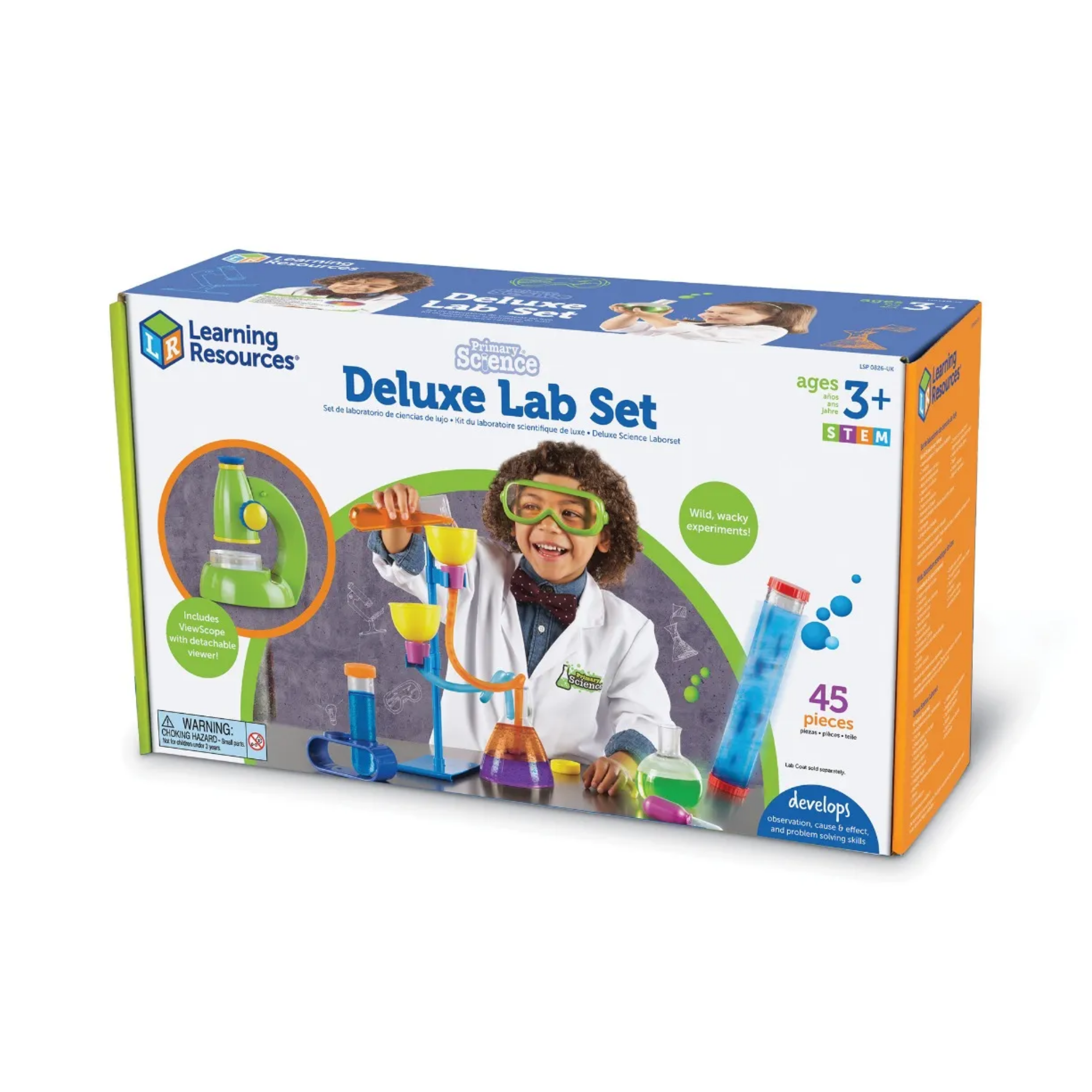 Learning Resources Primary Science Deluxe Lab Set, STEM Learning Kit for Preschool Kids with Realistic Laboratory Tools