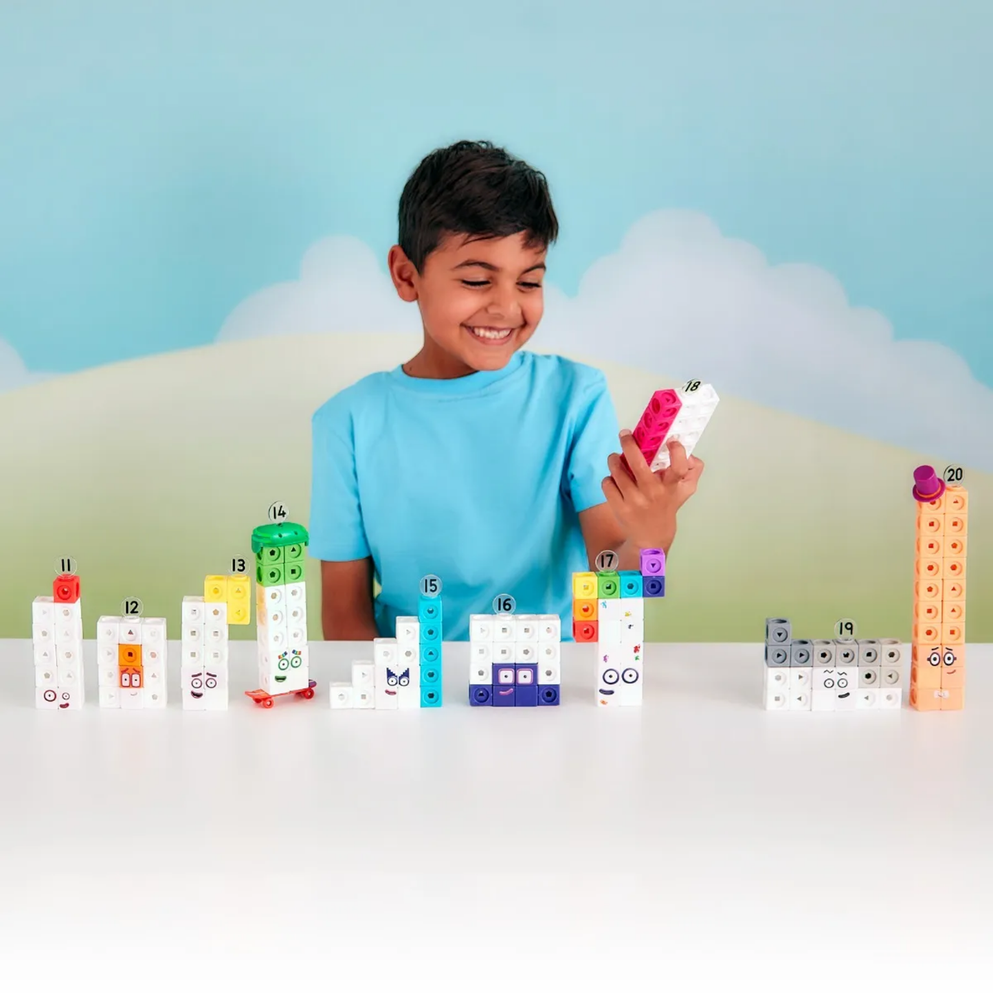Learning Resources MathLink Cubes Numberblocks 11-20 Activity Set, Build Numberblocks, Explore Early Maths Skills, 30 Fun Activities, Includes Accessories, Character Cards, and More
