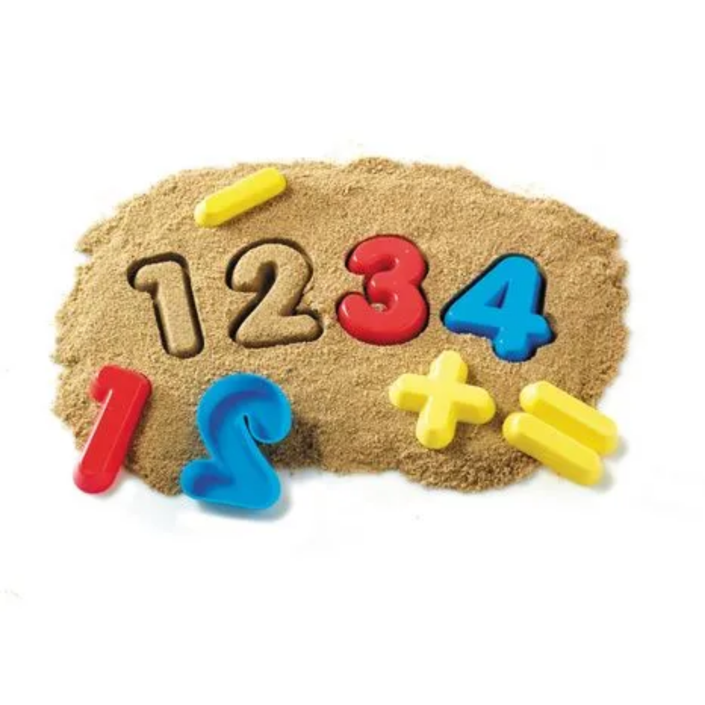 Learning Resources Numbers & Operations Sand Moulds, Set of 26, Early Maths Learning, Fine Motor Skills Toy, Includes Mesh Storage Bag, Ages 3+