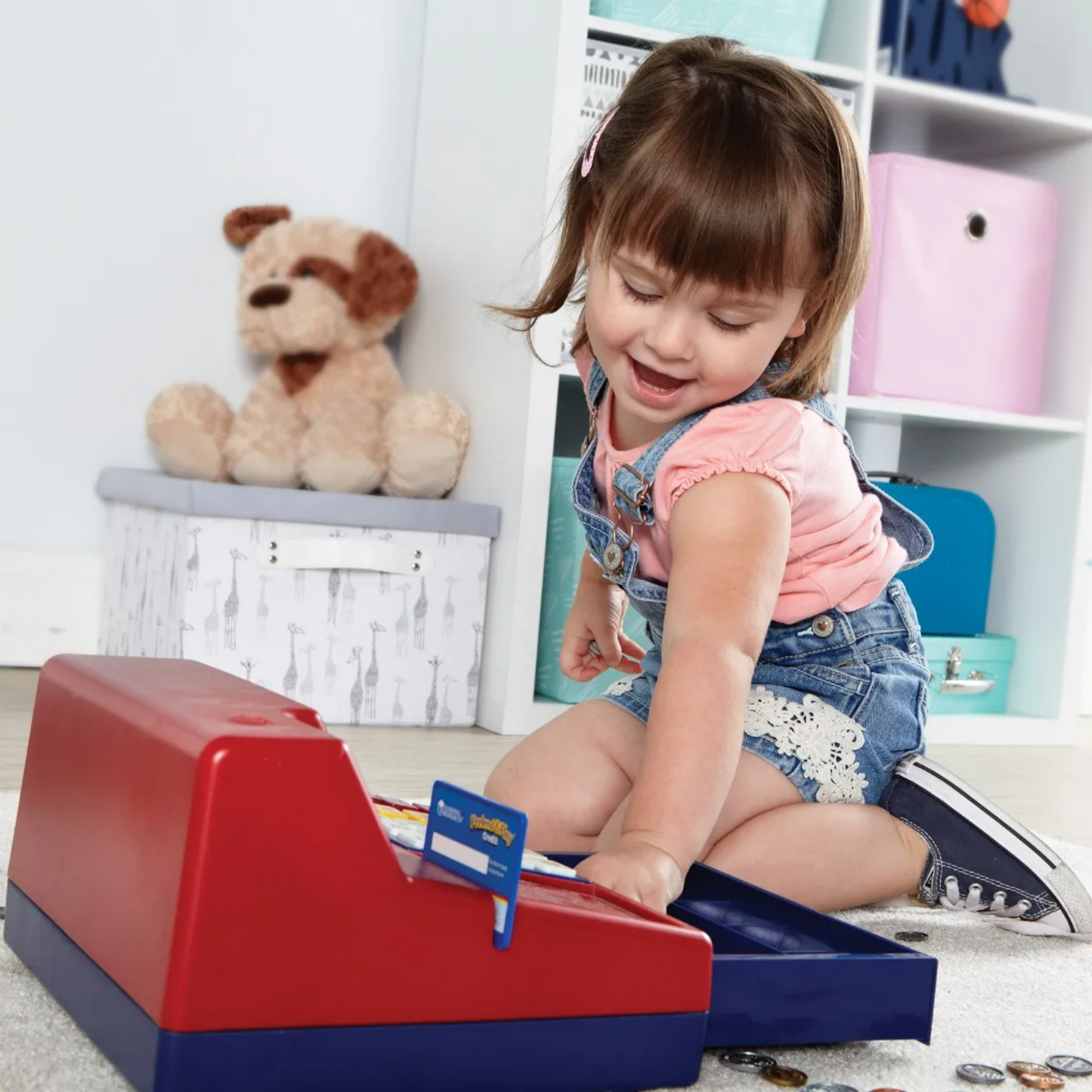 Learning Resources Pretend & Play Calculator Cash Register, UK Currency Toy Till with Play Money & Credit Card, Solar-Powered Calculator for Early Maths & Money Skills, Ages 3+