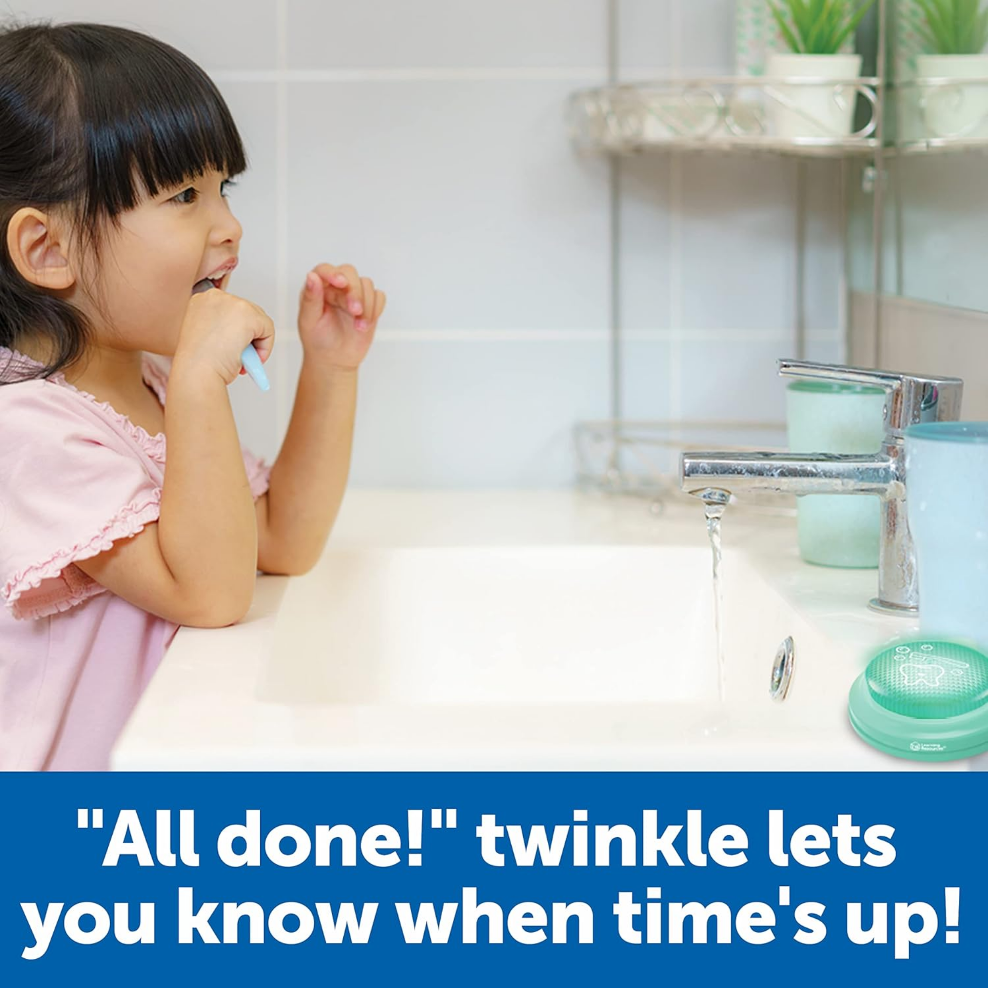 Learning Resources 2-Minute Toothbrush Timer, Fun Light-Up Timer for Kids to Encourage Healthy Brushing Habits, Includes Multilingual Guide
