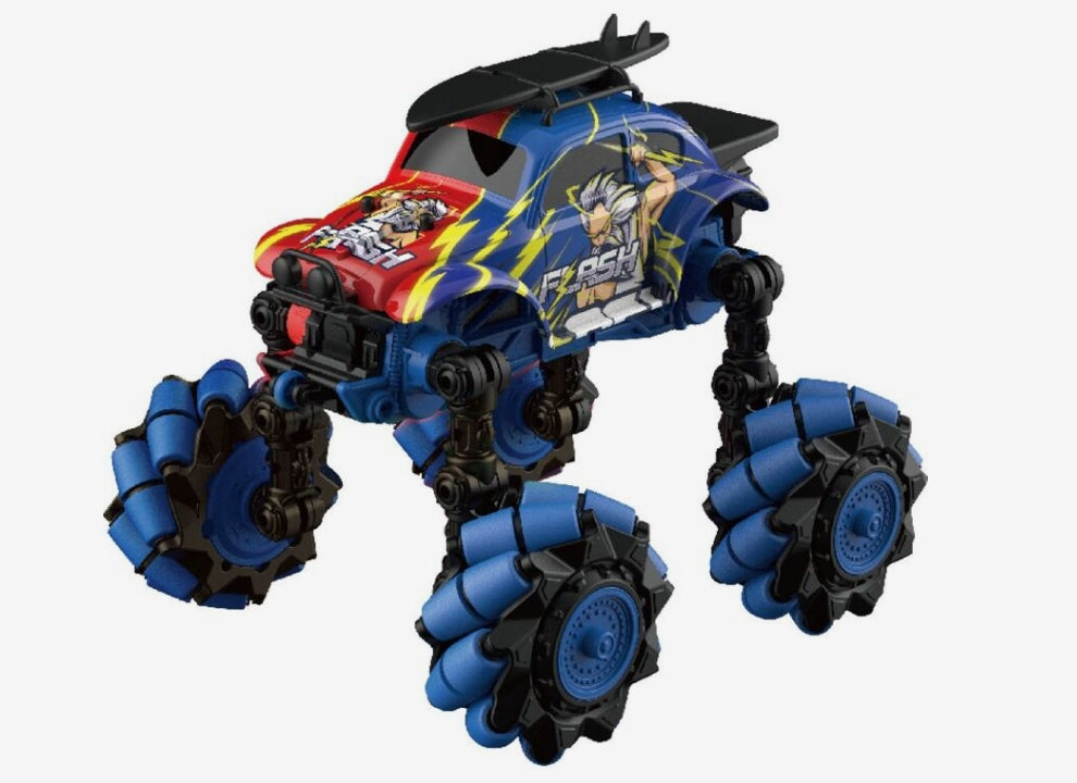 Crazon Foldable Drift Wheel RC Truck, 1:18 Scale Remote Control Stunt Car with 2.4GHz Control and Lights, 6+