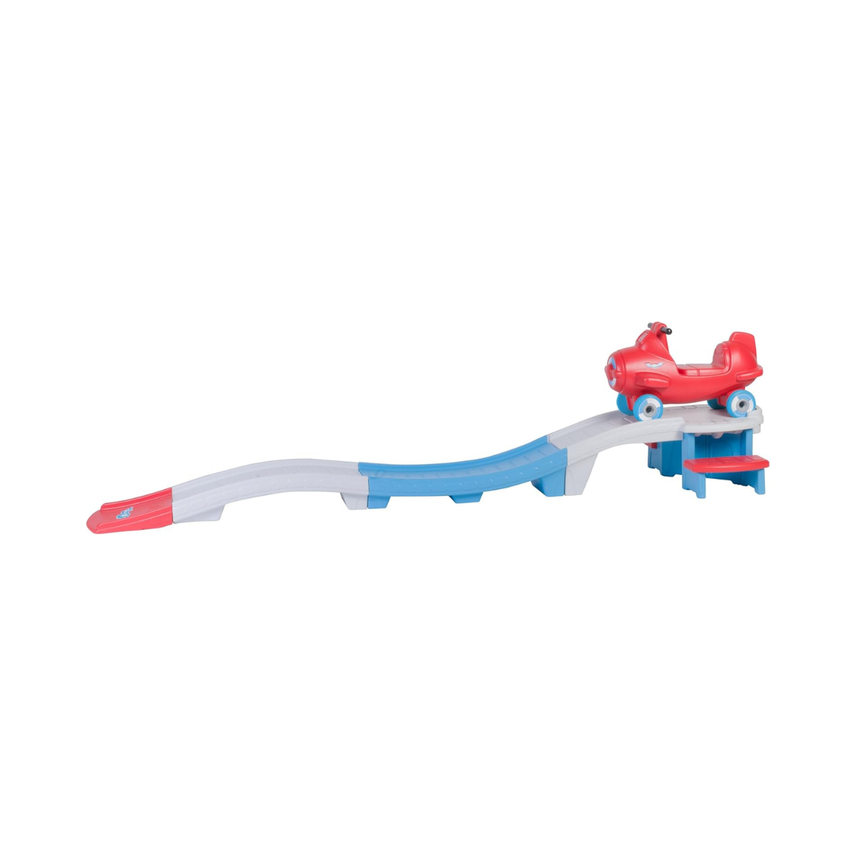 Step2 Sky Rider Up & Down Roller Coaster Ride-On Toy with Airplane Coaster Car, Indoor & Outdoor Playset for Toddlers, Durable Plastic Track, Red, 2+ Years