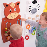 VIGA Mosaic Fruits Wall Toy, Montessori Puzzle Board with 4 Fruit Puzzles, Develops Cognitive, Motor Skills, Hand-Eye Coordination & Logic, Eco-Friendly & Non-Toxic, for Boys & Girls Ages 18M+