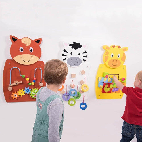 VIGA Mosaic Fruits Wall Toy, Montessori Puzzle Board with 4 Fruit Puzzles, Develops Cognitive, Motor Skills, Hand-Eye Coordination & Logic, Eco-Friendly & Non-Toxic, for Boys & Girls Ages 18M+