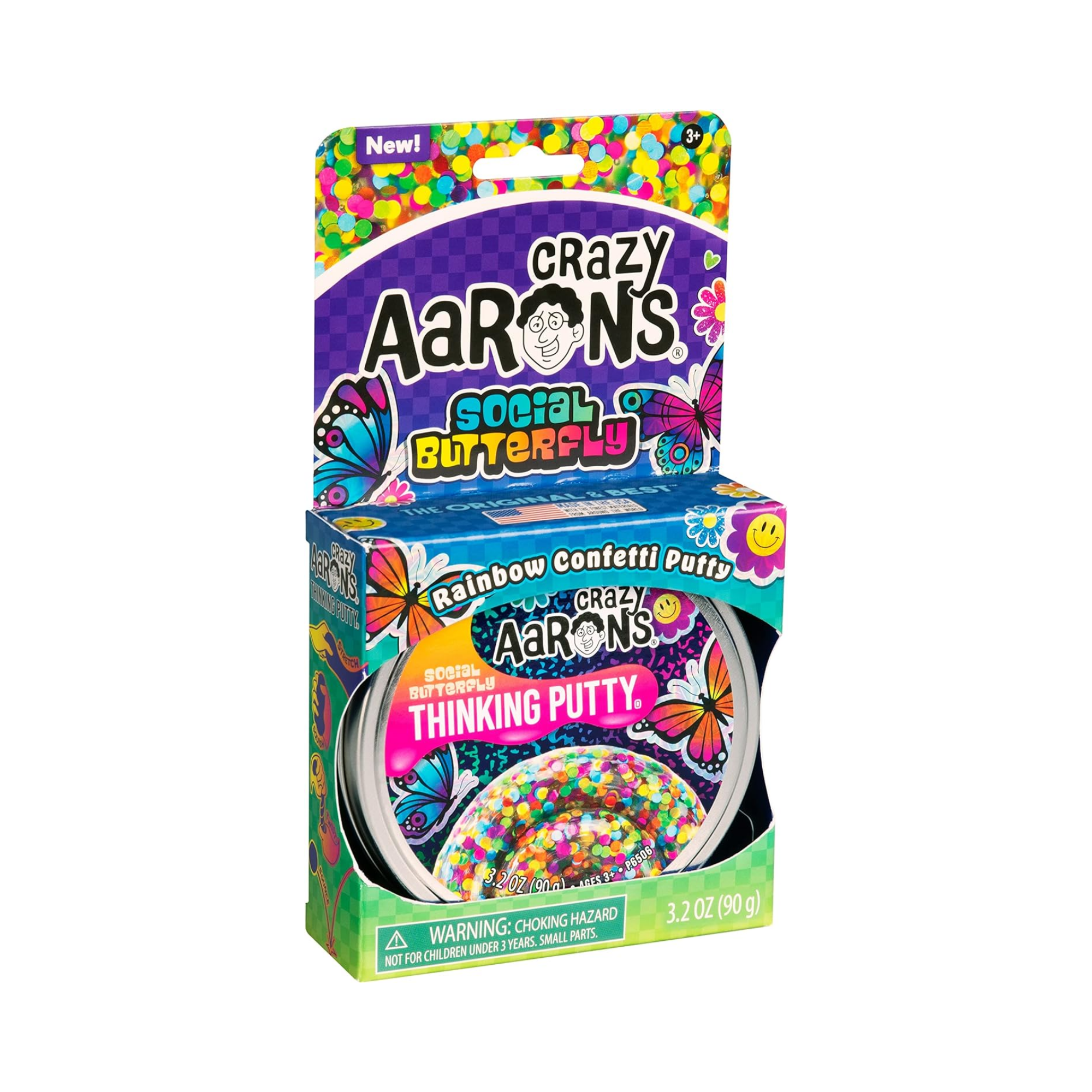 Crazy Aaron's Social Bitterly Thinking Putty, 4" Tin with 90g of Non-Toxic Sensory Play Putty which Never Dries Out, Soft Textured Creative Fidget Toy for Boys and Girls Ages 3Y+