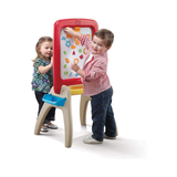 Step2 All Around Easel for Two, Double-Sided Art Station for Kids Ages 3-8, Magnetic Dry Erase & Chalkboard Creative Play