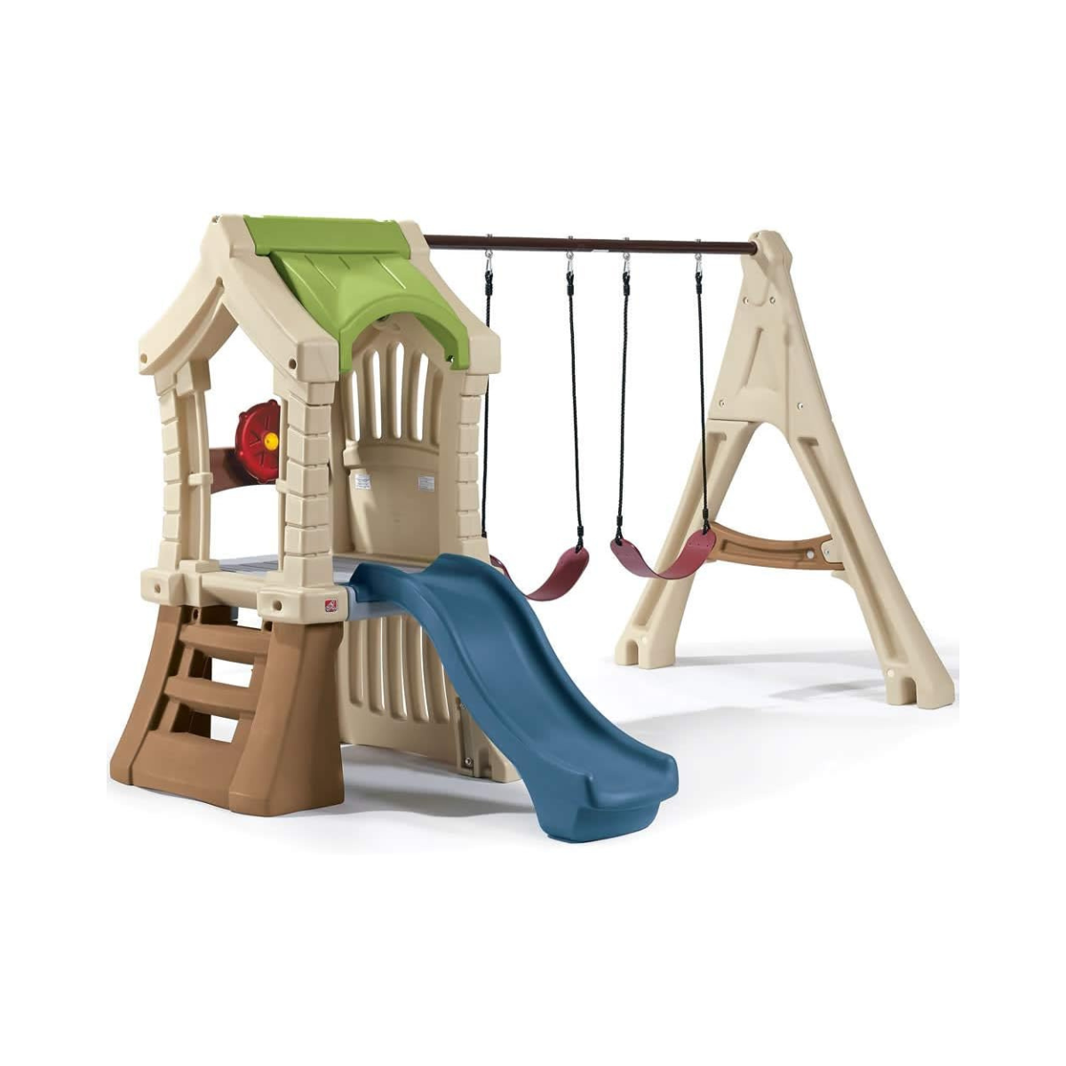 Step2 Play Up Gym Set Refresh, Outdoor Climber, Slide and Swing Set for Kids Ages 3 to 8, Backyard Playhouse Activity Center, Play Sets