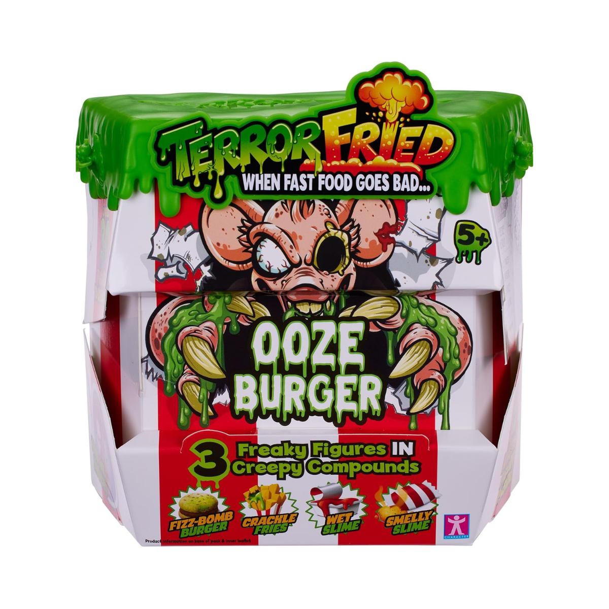 Terror Fried 08092 Ooze Burger, Gross Collectible Figures and Slime for Boys Ages 4-10, Multi-Compound Interactive Play Set with Fizz, Squish, Crack and Ooze, Sensory and Collectible Toys