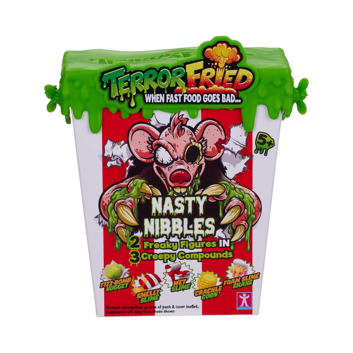 Terror Fried 08091 Nasty Nibbles, Gross Collectible Figures and Slime for Boys Ages 4-10, Multi-Compound Interactive Play Set with Fizz, Squish, Crack and Ooze, Sensory and Collectible Toys