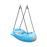 Step2 Rocket Double Swing for Boys and Girls Ages 1.5 Years and Up Blue Plastic Two Seat Outdoor Swing with Safety Straps and T Bar for Toddlers and Young Children