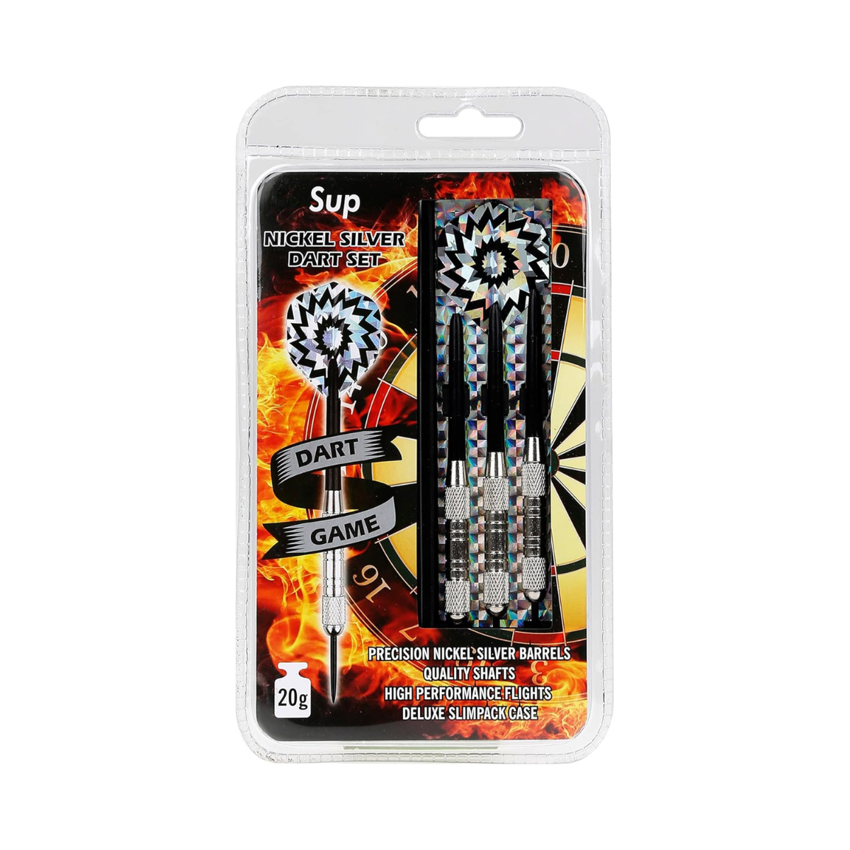SUP Supreme Nickel Painted Steel Darts Set, 3 Piece Professional Darts with Case, Convertible Steel Tip and Soft Tip Darts, 18g to 20g Adjustable Weight, Beginner Dart Set, Ages 14+