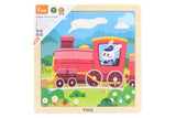 Viga Train, 9 Piece Jigsaw Puzzle, Montessori Wooden Toy, Develops Sensory, Cognitive & Fine Motor Skills, Non-Toxic & Eco-friendly Kids Educational Toy, Suitable for Boys and Girls Aged 18M+