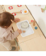PolarB Sage Green Wooden Toddler Kitchen Playset for Ages 18 Months and Up, Includes Fridge, Stove, Sink, Dishwasher and Washing Machine, Encourages Imaginative and Social Play